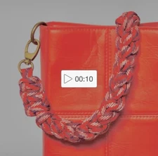 Universal Thread Woven Braided Handbag STRAP ONLY Loop For Attachment Red 45"