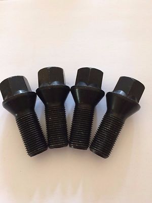 20x M14x1.25 Black Alloy Wheel Bolts - 73mm Length, 50mm Thread - Fits BMW Models