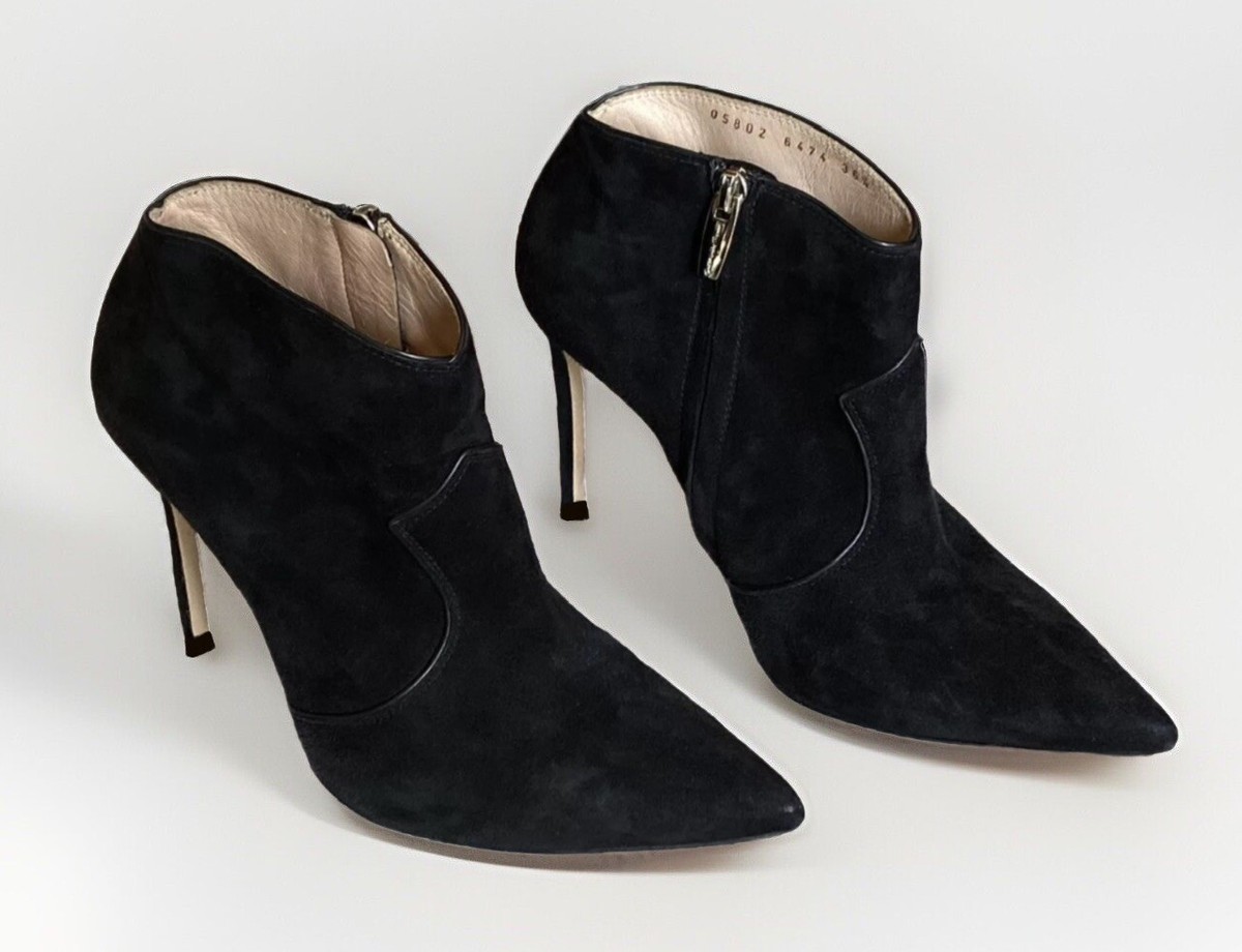 GIANVITO ROSSI⚡️Black suede point toe ankle stiletto gaucho