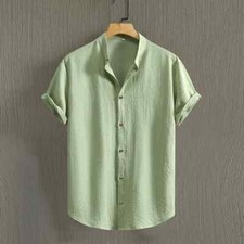 Hot Men's Guayabera Cuban Beach Wedding Casual Short Sleeve Dress Shirt