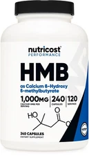 Nutricost HMB (Beta-Hydroxy Beta-Methylbutyric) 1000mg, 120 Servings, 240 Caps
