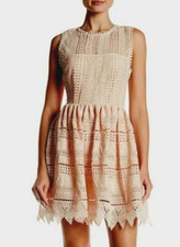BB Dakota Elissa Peach Blossom Crochet Lace Dress  Sz 4  *122 