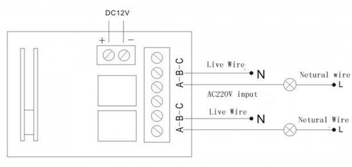 4 Buttons Remote Controls 2 PCS 2 CH RF Wireless Receiver DC12V 433.92MHz EV1527 - Picture 3 of 6