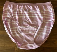 Jockey Comfies Brief Panty Pink Stripe Sz 8 NWOT