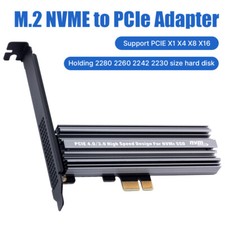 M.2 NVMe to PCIex1 Adapter  Supports 2230 to 2280 SSDs Includes Aluminum Heatsink
