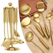 1/7Pcs Kitchenware Creative Gold Soup Colander Kitchen Cooking Frying Tool