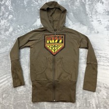 Kiss Army Sweatshirt Womens Size Small Green Hoodie Full Zip Made in USA