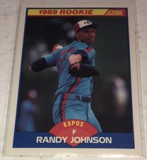 1989 Score Rookie Randy Johnson #645 RC Card Montreal Expos Member HOF R33. rookie card picture
