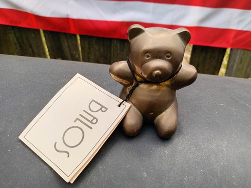 Vintage BALOS Brass Bear Cub Figurine Handmade Taiwan - 第 1/3 張圖片