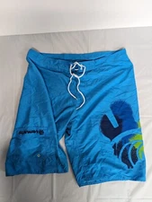 Sunwave Men's Board Shorts Blue Surf Beach Drawstring Side Pocket Size 36