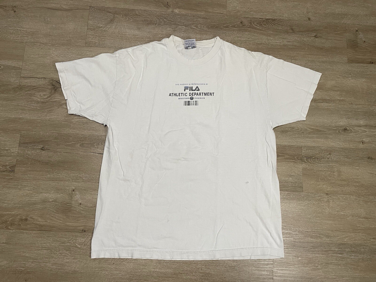 T shirt vintage anni 90 FILA atletica uomo taglia L grande bianca grafica made in USA