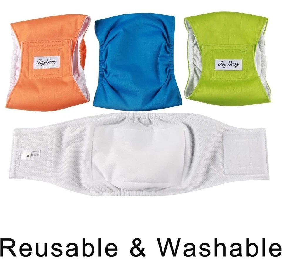 Joydaog Reusable Belly Bands for Male Dogs, 3Pack Premium Washable Diapers - XXL - Image 3 of 4