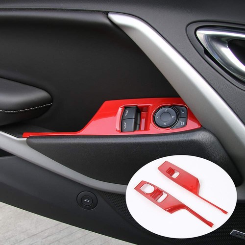 13X Red Steering Wheel Gears Shift Air Vent Door Cover Trim For Chevrolet Camaro - Picture 10 of 13