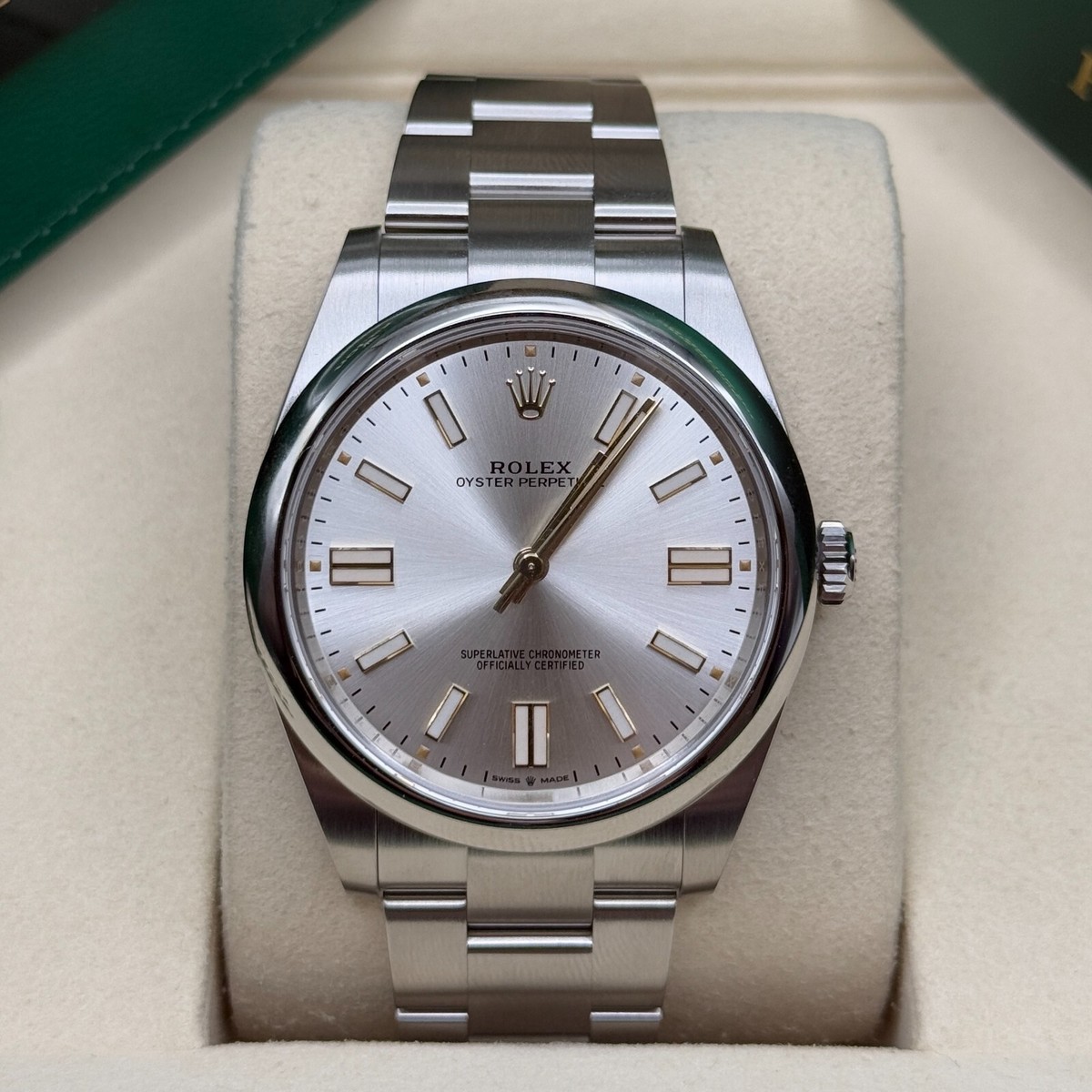 Rolex Oyster Perpetual 41 NEW 2025 Silver Stick Dial
