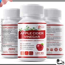 Apple Cider Vinegar Capsules 3000mg for Premium Weight Loss & Cleanse, Detox