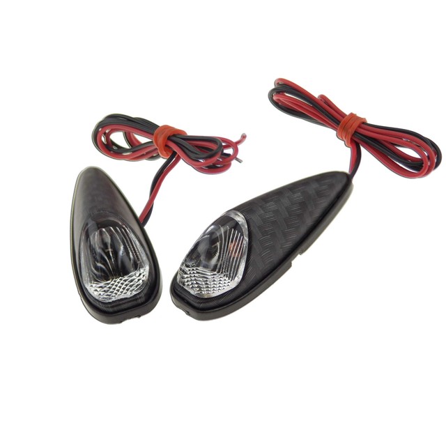 Mini Bullet Turn Signal Clear Chrome Motorcycle Blinker Surface Mount Light