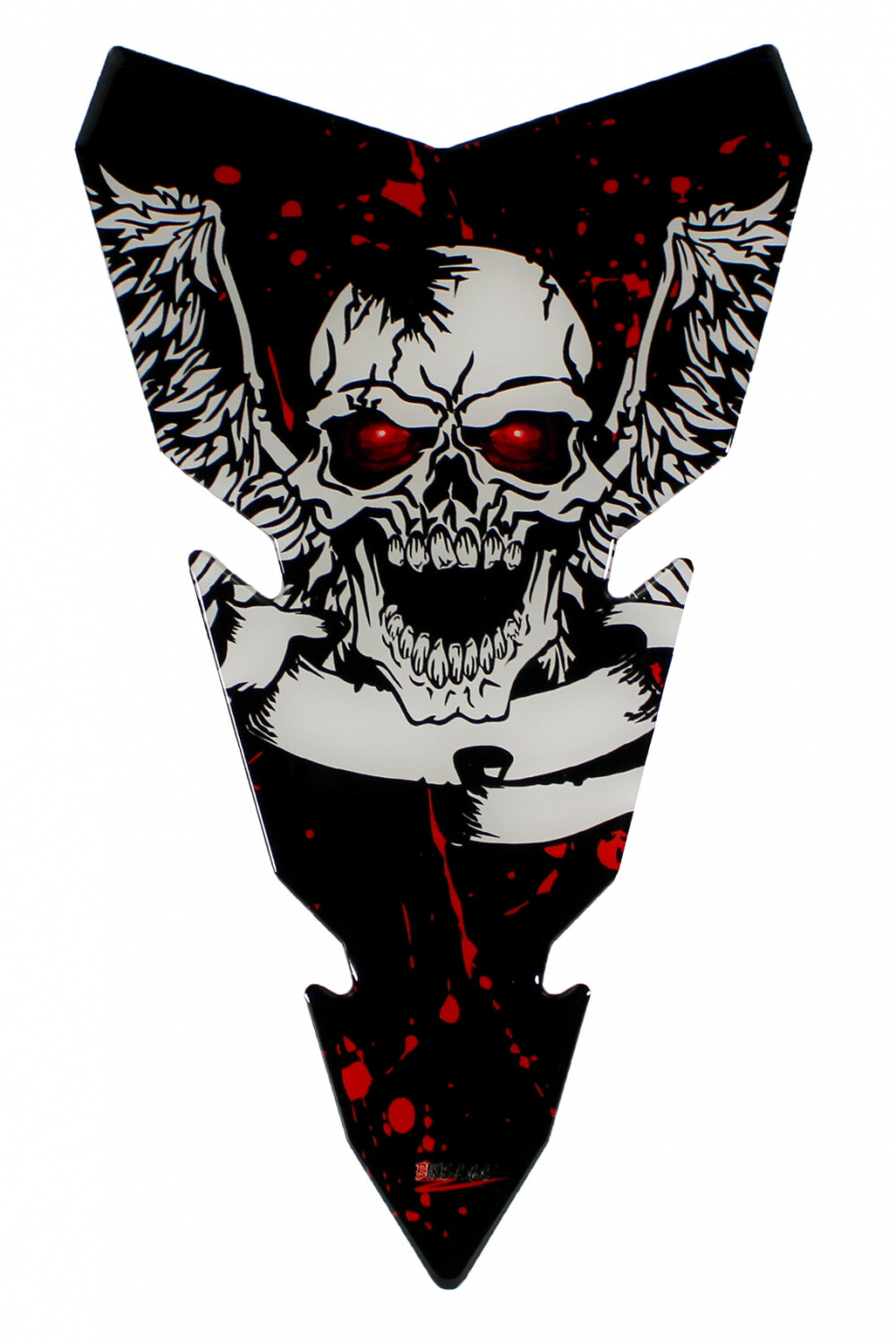 Motorcycle 3D tank pad sticker-skull wings paint protection tank protection: ...