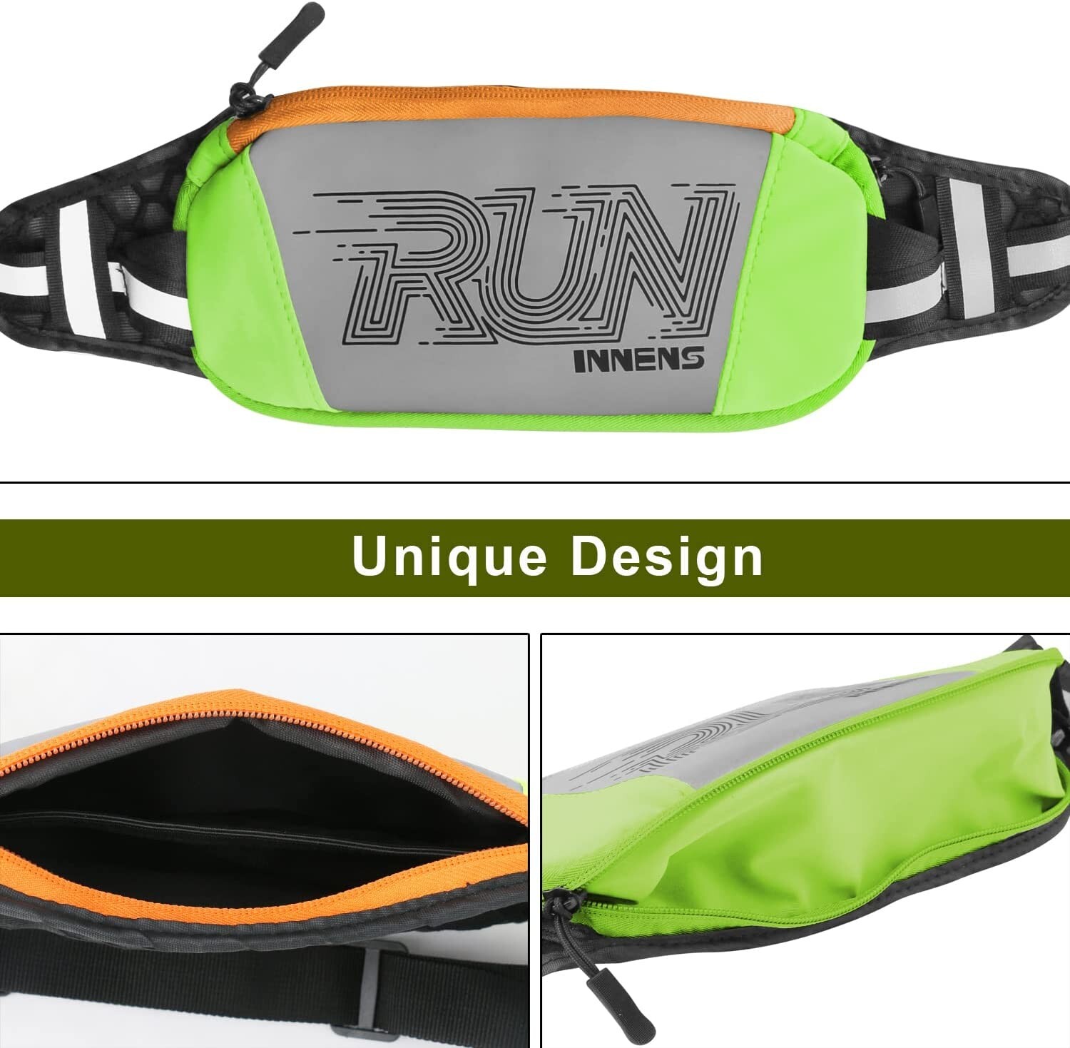 Waterproof Sport Runner Waist Bum Bag Running Jogging Belt Pouch Zip Fanny Pack