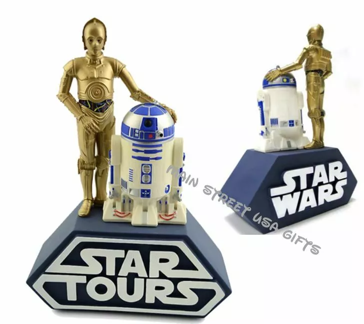 Rare Star Wars Tours C-3PO R2-D2 Coin Bank Figures Disney Park Hollywood  Lucas +