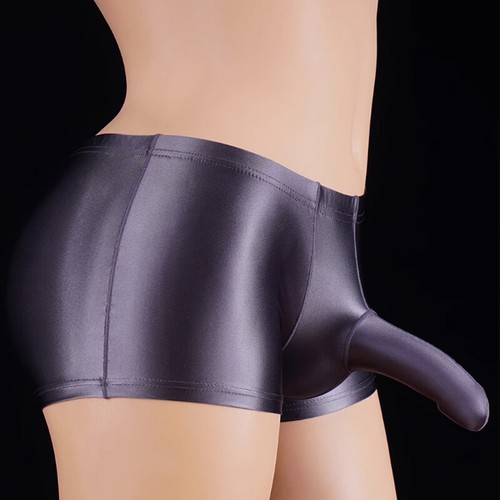 Men Shiny Oil Underwear Breathable Bulge Pouch Briefs Low Rise Sports Underpants - Picture 34 of 44