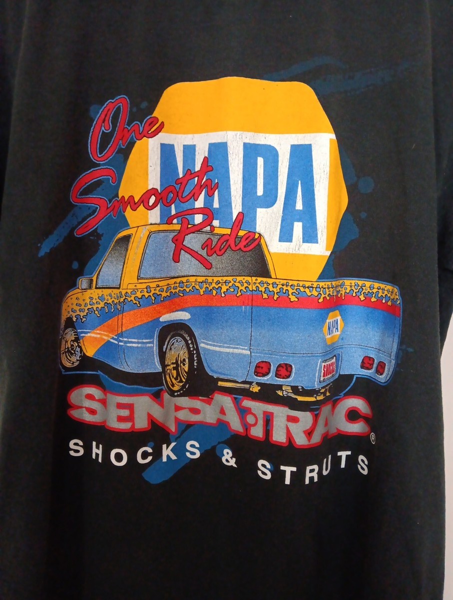 VTG Jerzees NAPA T-Shirt Sz L Black One Smooth Ride Sensa VTG Jerzees NAPA T-Shirt Sz L Black One Smooth Ride Sensa