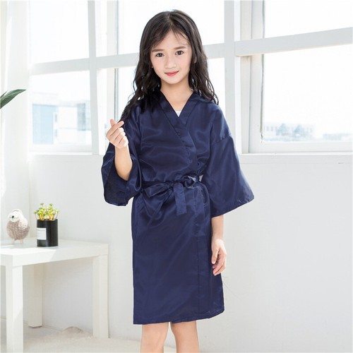 Girls Ice Silk Sleep Robes Chinese Traditional Kimono Robe Summer Sleepwear - Picture 8 of 10