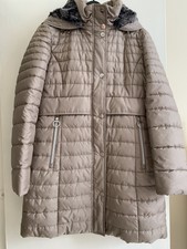 Betty Barclay Coat With Fur Detachable Hood Beige Size 14 New