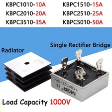 KBPC1010-5010 Single Phase Diode Bridge Rectifier 10A-50A AC to DC 12V 24V
