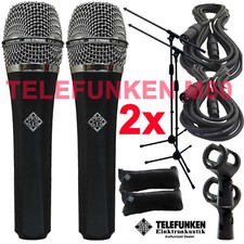 2x Telefunken M80 Dynamic Microphone  2x XLR Cable and 2x Mic Stand.