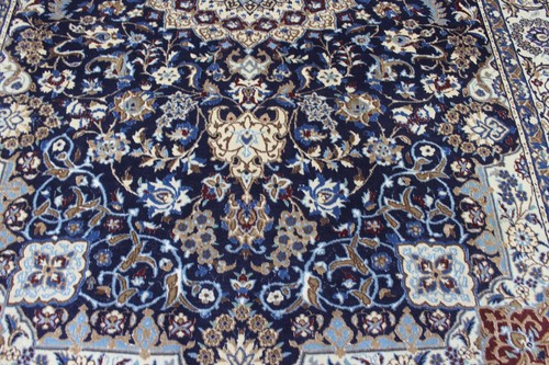 FINE HANDMADE NAIN CARPET WOOL AND SILK RUG CARPET FLORAL DESIGN 300 X 205 CM - Picture 7 of 18