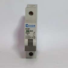 Europa MCB 20A 20AMP EUB1 B20 SP MCB Miniture Circuit Breaker