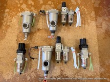 Lot of Used Assorted SMC Air Pressure Filter Regulators Water Separators etc
