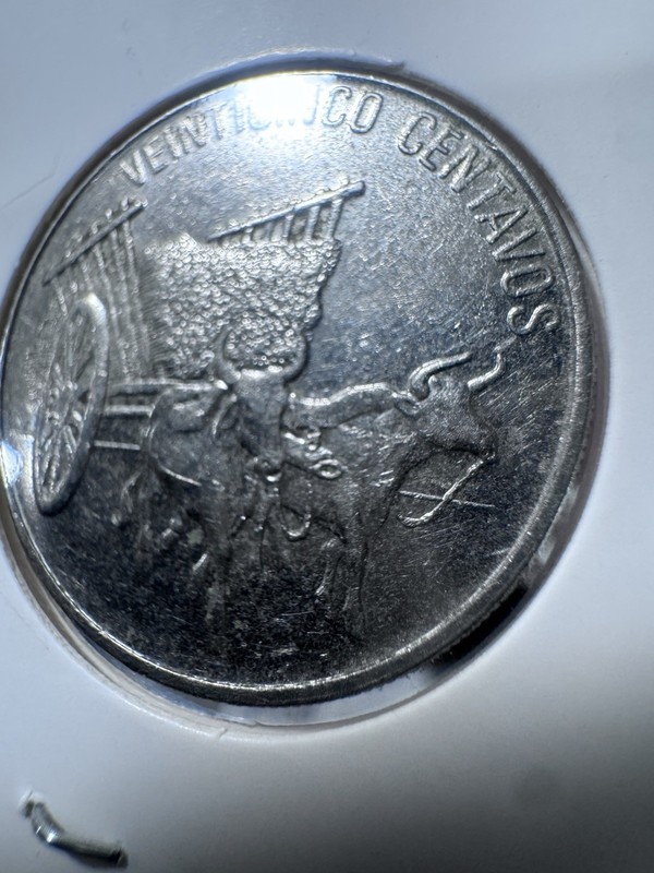 1991 Dominican Republic 25 Centavos Nickel Coin KM#59 .750 Arrowhead Type