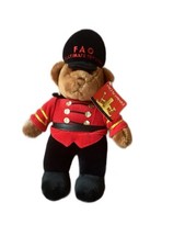 FAO Schwarz Soldier Teddy Bear 13  Inches Original Tags Xmas Christmas