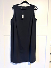 NWT Talbots Woman Black Sheath Dress 18W Sleeveless Quality Little Black Dress