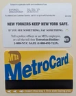 New Yorkers keep New York Safe, NYC Metrocard, Expired-Mint