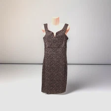 Ladies Quiz Gun Metal Grey Sparkle Dress Lined Party Cocktail Size 14 BNWOT