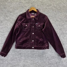 Wrangler Retro Shirt Womens Large Purple Velvet Western Stretch Vintage Style