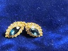 Costume Blue Sapphire and Rhinestone Gold Tone Necklace with Matching Earrings — photo 2