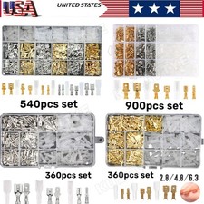 900X Assortment Spade Electrical Wire Connectors Male Female Crimp Terminals Kit