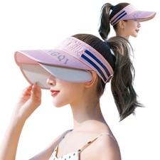 Sun Visor Hat with Wide Brim for Women Sun Protection Cap for Golf Tennis Bea...
