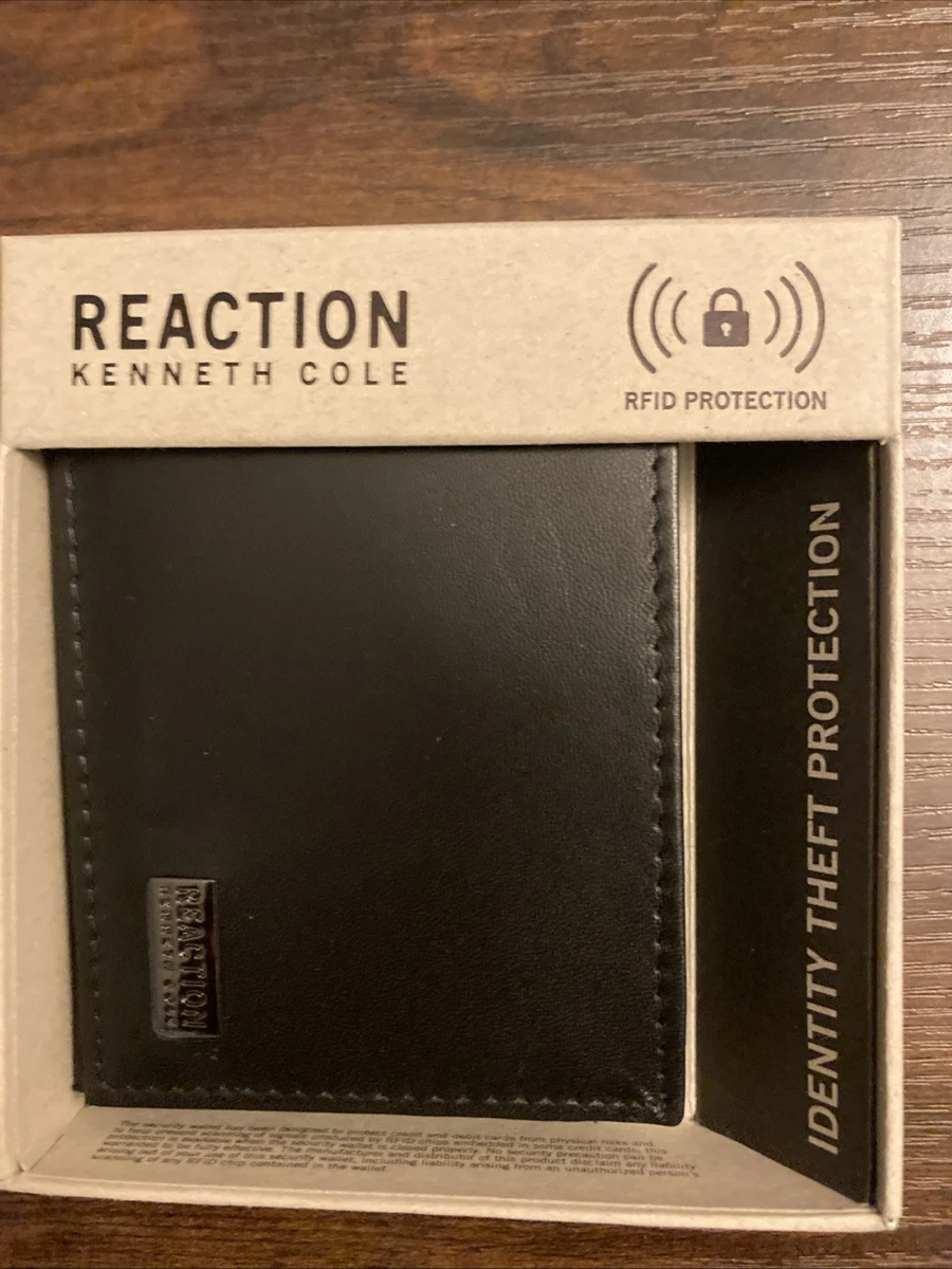 Kenneth Cole REACTION Portafoglio Uomo In Vera Pelle Marrone – RFID, 6 Scomparti, Tasca Porta Documenti, Extra Capacity
