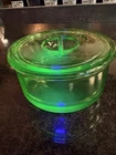 Uranium Glass Green Depression Refrigerator Jar Hazel Atlas