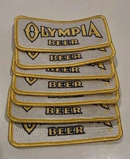OLYMPIA BEER PATCH "OLY" WHOLESALE LOT  7 PIECE IRON ON SM CREST SIZE 
