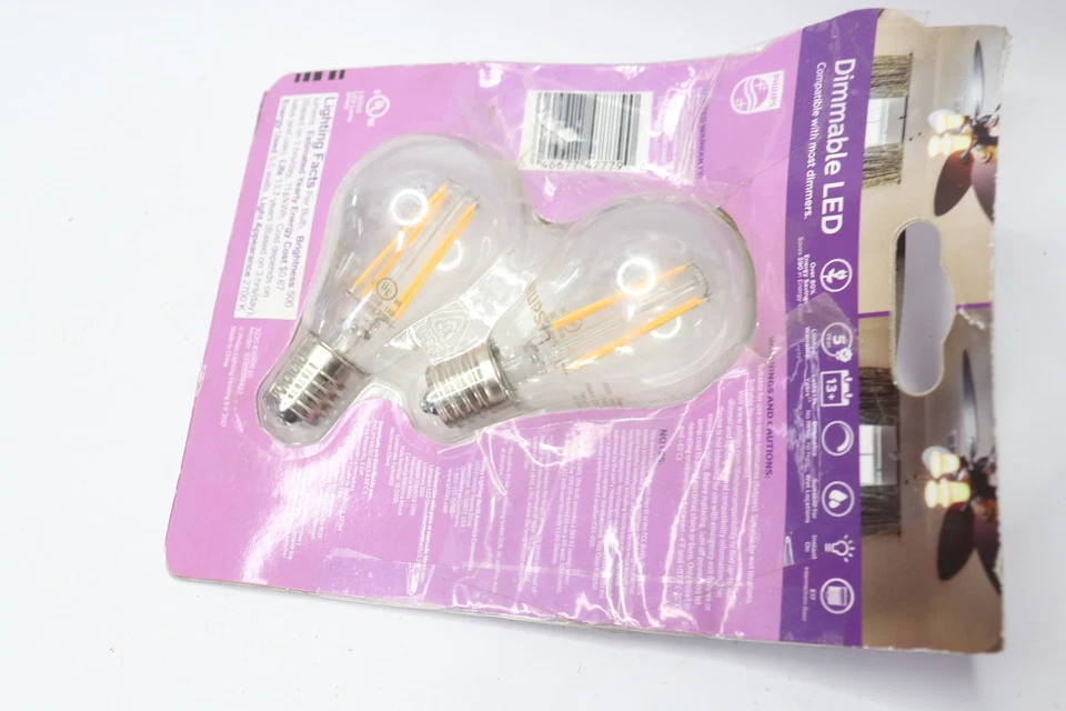 (2-Pk) Philips LED Dimmable A15 Light Bulb 500-Lumen 2700-Kelvin 5.5-Watt - Image 4 of 4