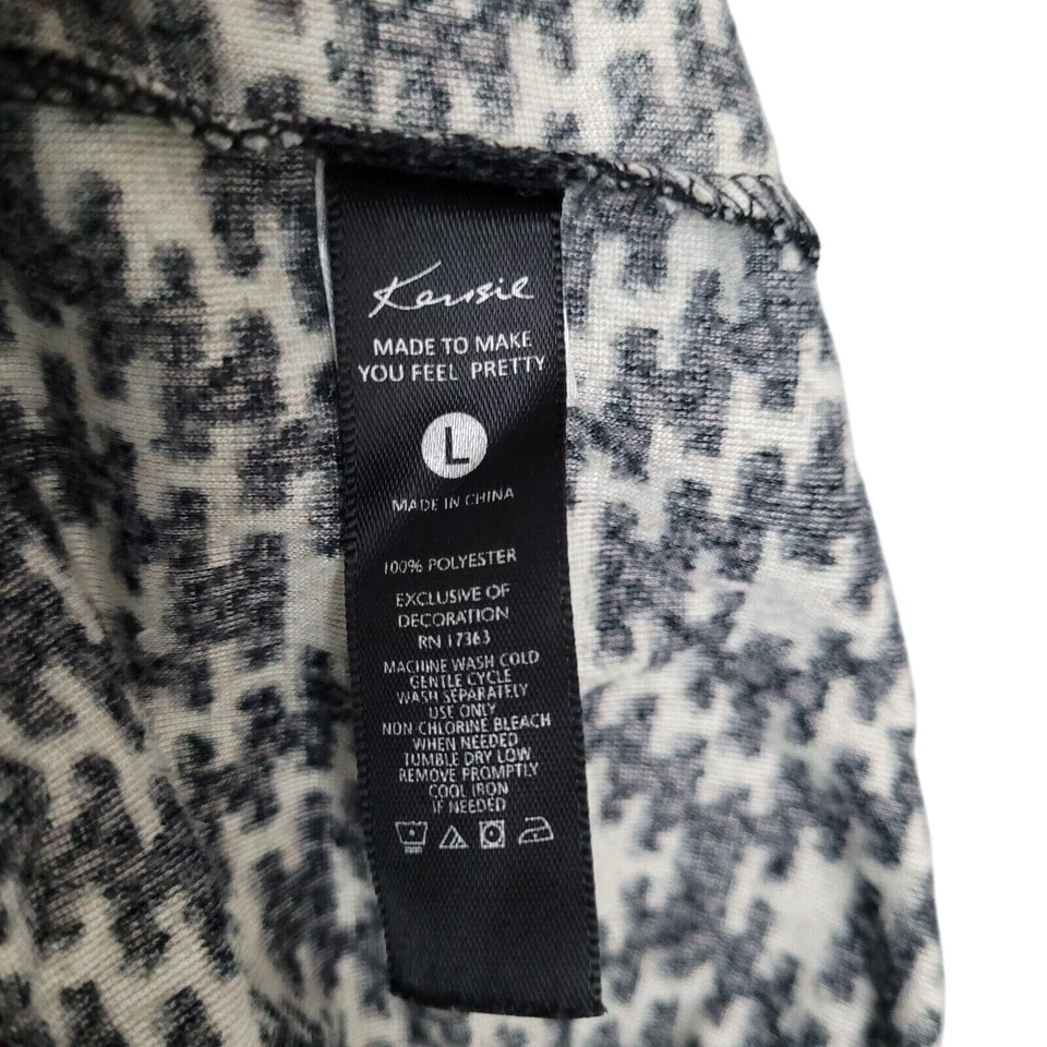 Kenzie Fleece Hoodie One Piece Pajamas Womens Size L Geometric Comfy - Image 2 of 4