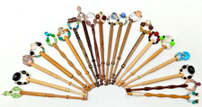x20 LACE BOBBINS. SPANGLES. WOOD. WEY VALLEY LACEMAKERS. (LOT C)