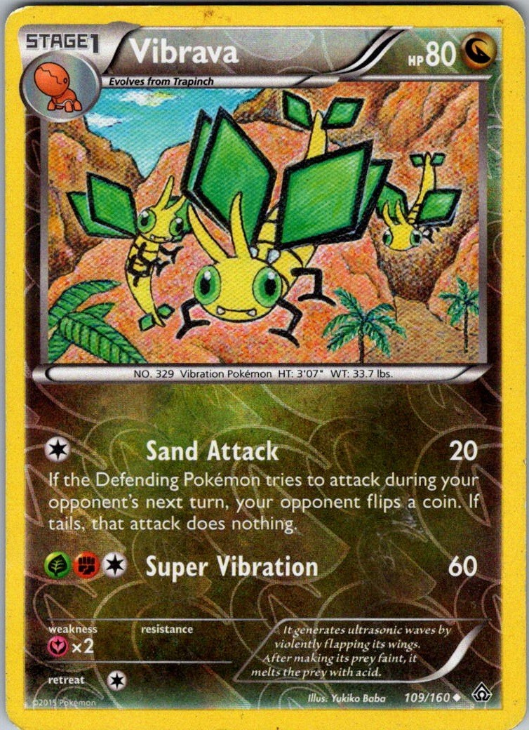 Vibrava 109/160 XY - Primal Clash Reverse Holo Uncommon