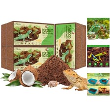 6 Pack Natural Coconut Fiber Bedding for Reptiles  Amphibians - Eco-Friendly