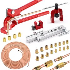 Brake Line Pipe Repair Kit 316 25ft Copper Pipe Flaring Tools 20 Nuts Fittings Brake Line Pipe Repair Kit 316 25ft Copper Pipe Flaring Tools 20 Nuts Fittings